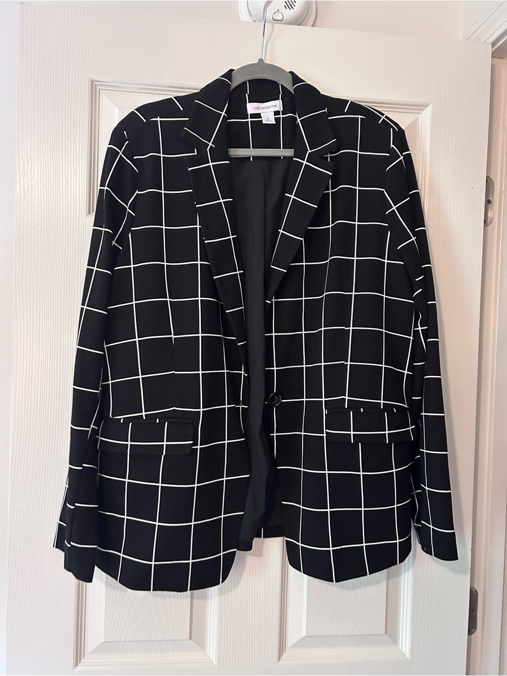 Liz Claiborne Black Windowpane Blazer